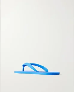 Logo-Embossed Rubber Flip Flops Blue