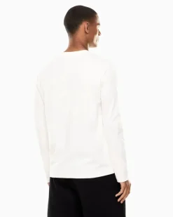 Logo Series Langarmshirt aus Baumwoll-Jersey Weiß