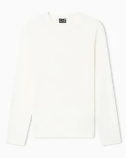 Logo Series Langarmshirt aus Baumwoll-Jersey Weiß