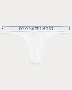 Logo-String-Tanga mit mittlerer Leibhöhe White