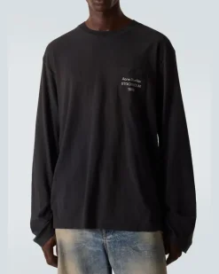 Longsleeve aus einem Baumwollgemisch Schwarz