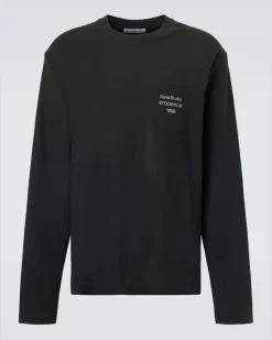 Longsleeve aus einem Baumwollgemisch Schwarz