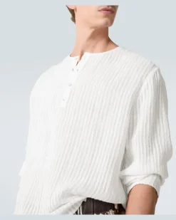 Longsleeve aus einem Baumwollgemisch Weiß