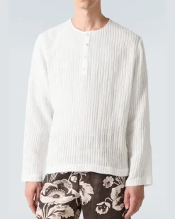 Longsleeve aus einem Baumwollgemisch Weiß