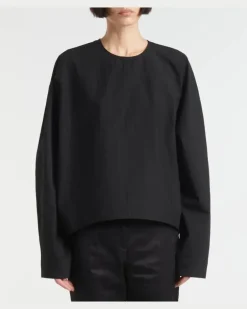 Longsleeve aus einem Baumwollgemisch Schwarz