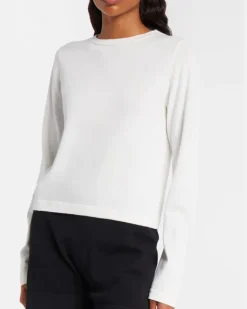 Longsleeve N°451 Lisa aus Baumwolle und Kaschmir Weiß