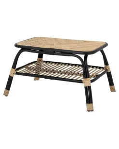 Loue Regaltisch aus Rattan - Schwarz