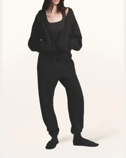 Lounge-Sweatjacke Cotton-Fleece schwarz Onyx