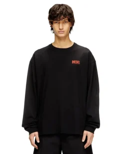 Lässig geschnittenes Langarm-T-Shirt mit Biscotto-Logo - T-Shirts - Herren - Schwarz