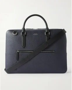 Ludlow Full-Grain Leather Briefcase Blue