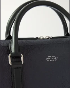 Ludlow Full-Grain Leather Briefcase Blue