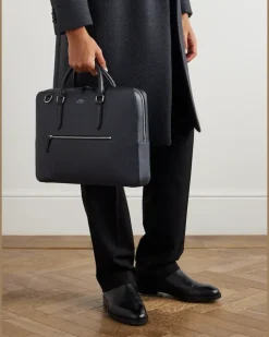 Ludlow Full-Grain Leather Briefcase Blue