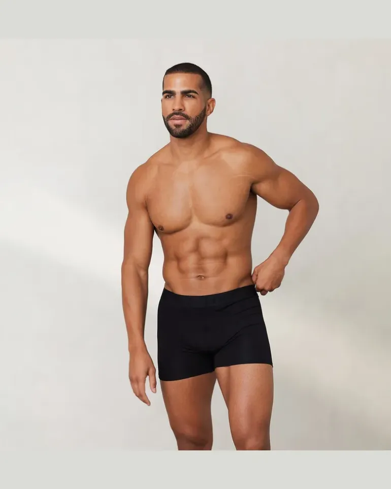Luxe Herren-Boxer (3er Paket) - Schwarz Black