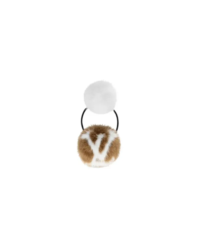 LV Cosy Mink Fur elastisches Haarband Silver