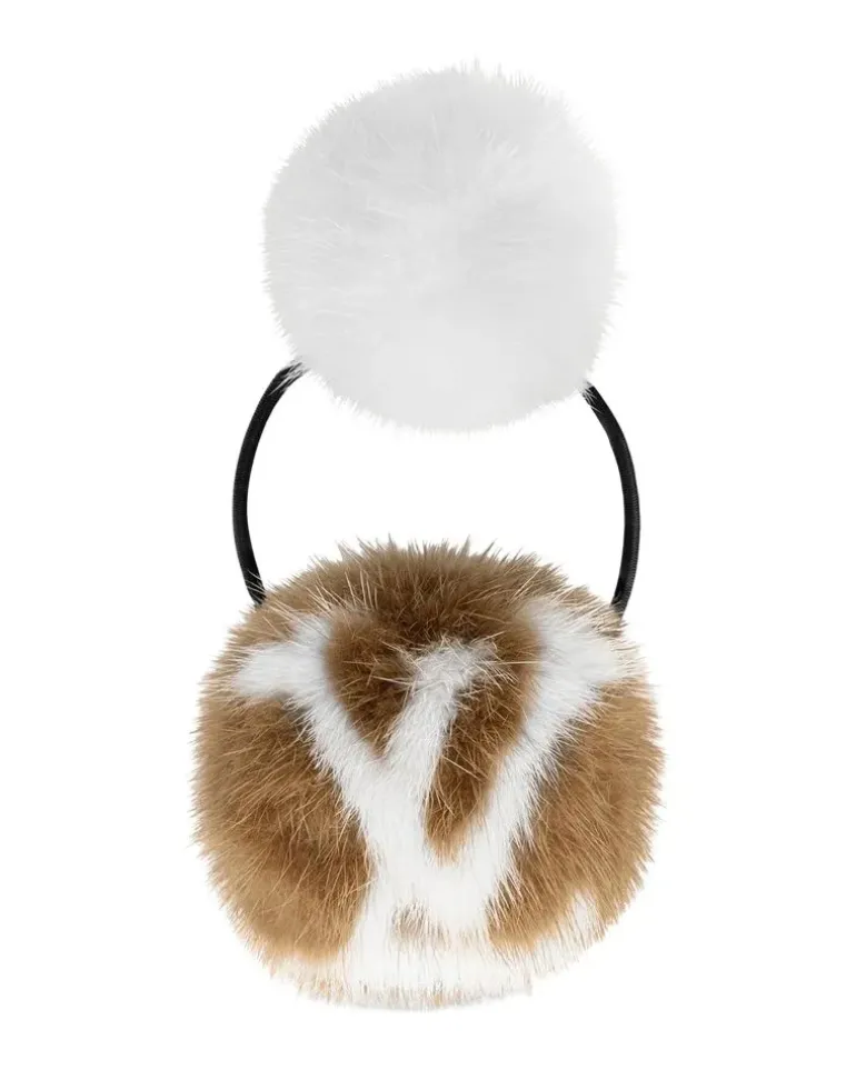 LV Cosy Mink Fur elastisches Haarband Silver