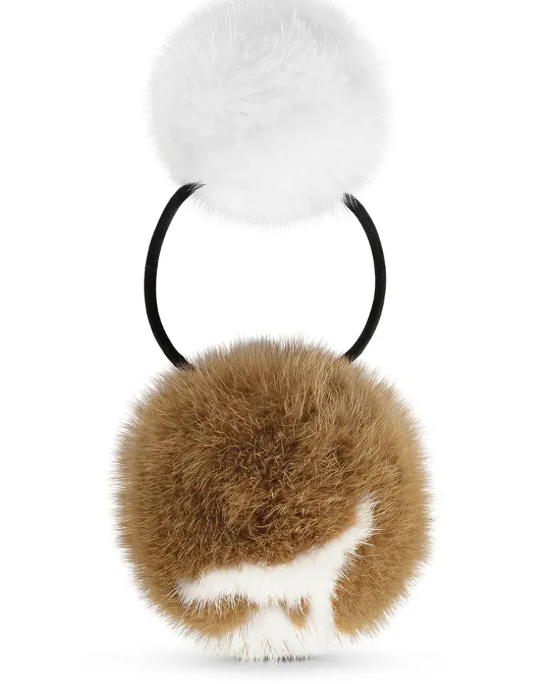 LV Cosy Mink Fur elastisches Haarband Silver
