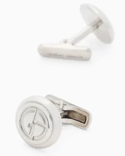 Manschettenknöpfe aus Silber mit Logo Grau