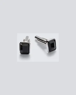 Manschettenknöpfe aus Sterlingsilber mit Onyx