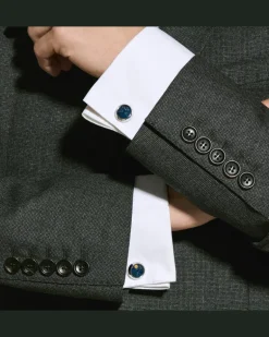 Manschettenknöpfe Moonphase - Blau - Edelstahl - MB132964 - Cufflinks