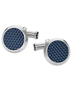 Manschettenknöpfe Star mit Onyxintarsie - Edelstahl - MB116661 - Cufflinks
