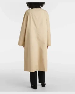 Mantel aus Baumwoll-Gabardine mit Cord Beige
