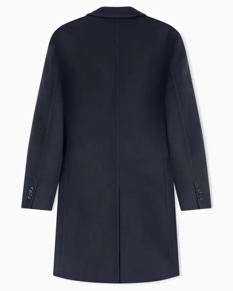 Mantel aus doppellagigem kaschmirstoff Marineblau