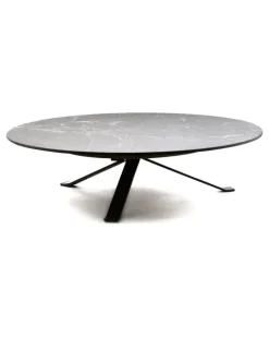 marble-effect coffee table (50cm) - Schwarz