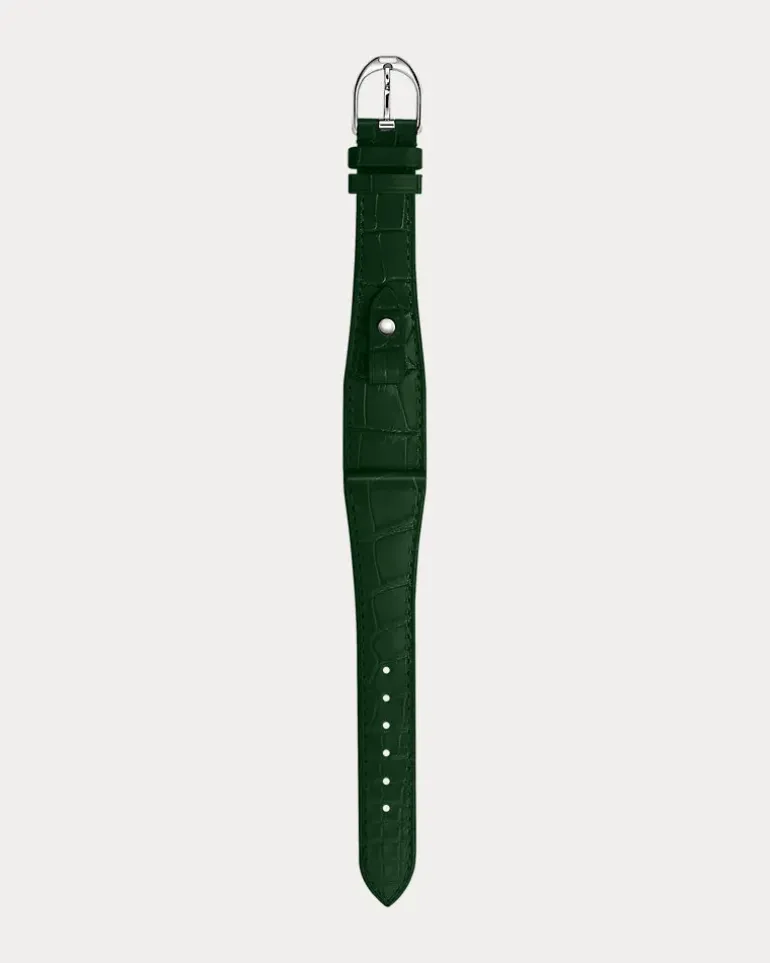 Medium-Stirrup-Armband, Alligatorleder Green