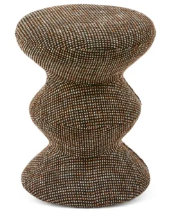 Melierter Soft Zig Zag Hocker (47cm) - Braun