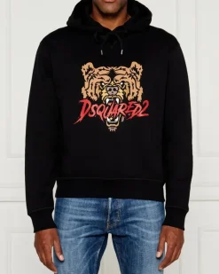 Men's Angry Bear Logo Cool Fit Hoodie Black Clothing > Knitwear
