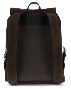 Men's Antibes Backpack Suede Testa Di Moro-Nero Calf Leather Bos Taurus Backpacks Moro/nero Brown