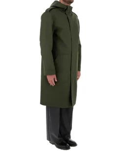 Men's Army Green Cotton Trench Coat Exterior