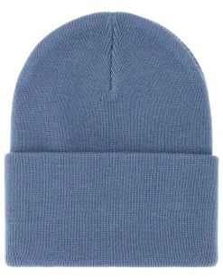 Men's Bag Acrylic Ribbed Beanie Blue Gauge