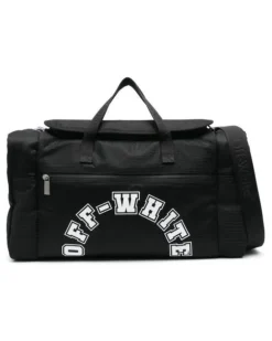 Men's Baseball Logo Duffle Bag Black Nylon