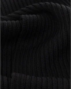Men's Beanie & Scarf Set Black Wool