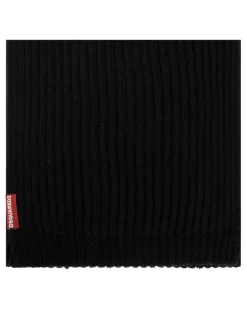 Men's Beanie & Scarf Set Black Wool