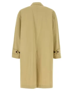 Men's Beige Cotton Overcoat Hamper Trench