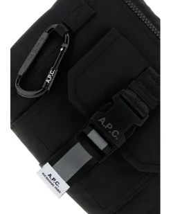 Men's Black Fabric Banane Belt Bag Noir Marsupi