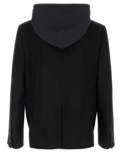 Men's Black Wool Blazer Giacche E Gilet Jacket