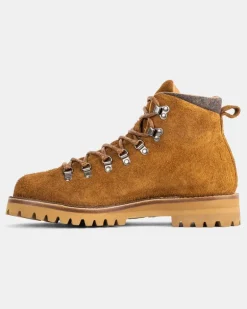 Men's Bottine À Lacets En Veau Velours Doux Marron Brown Boot