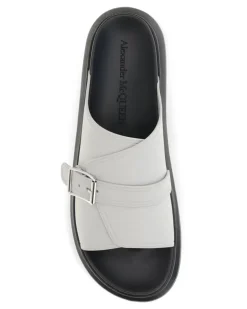 Men's Buckle Slide Sandals Ash Grey Gray
