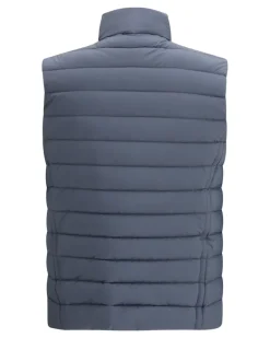 Men's Calaf-S3 Quilted Gilet With Boudin Padding Chambray Nylon; Polyurethane Down Jackets Coat Blue