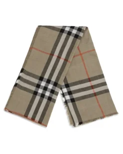 Men's Check Reversible Wool And Silk Scarf Sand-Vole Brown Ovis Aries Sand/vole Aries; Scarfs Beige