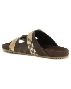 Men's Check Suede Urchin Sandals Snug Brown