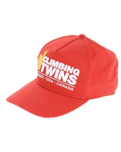 Men's Climbing Twins Logo Baseball Cap Red Accessories ><noscript><img width=