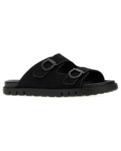 Men's Colly Slide Black Fabric Sandal