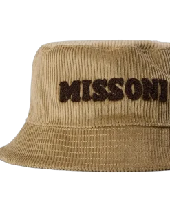 Men's Cord Logo Bucket Hat Beige Accessories > Beanies