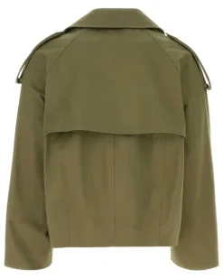 Men's Cotton Trench Coat Picklegreen Exterior
