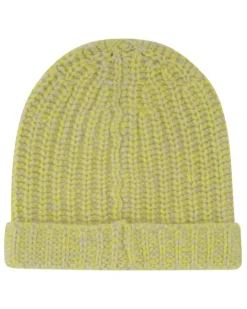 Men's Cuffia Beanie Yellow Cashmere