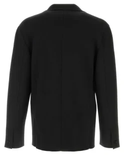 Men's Face Blazer Black Wool Nylon Elastane Blazers